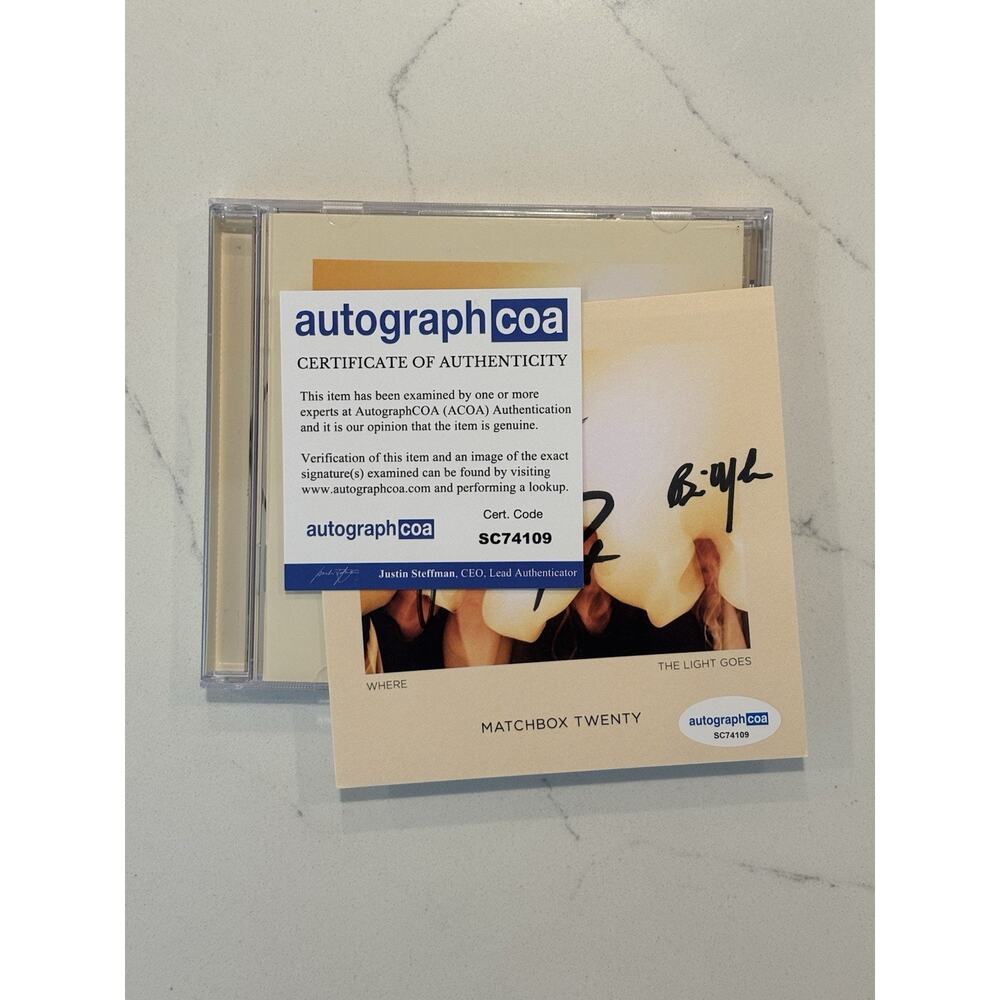 MATCHBOX 20 (Twenty) Where The Light Goes Signed CD Autograph ACOA Certified 5